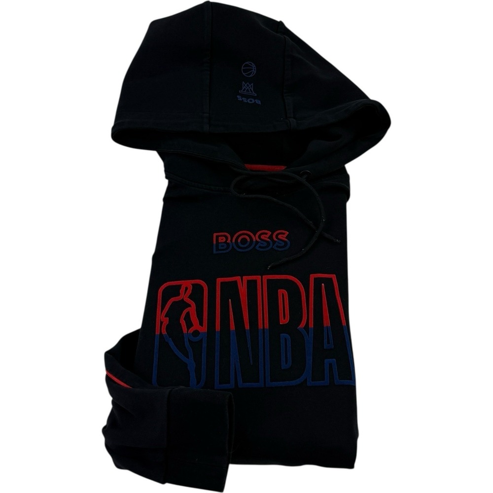 Hugo Boss x NBA Hoodie Men's‎ XL Black Graphic Pullover Sweatshirt Cotton Blend